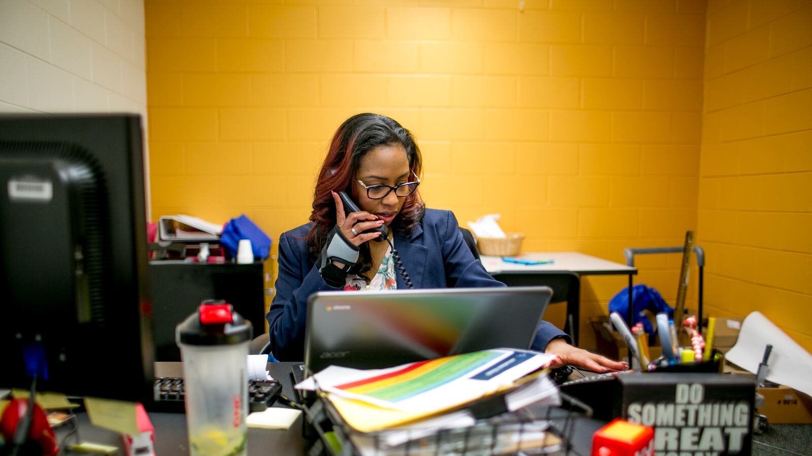 Attendence agent Amanda Bowman is charged with improving attendance at Earhart Elementary-Middle School in southwest Detroit.