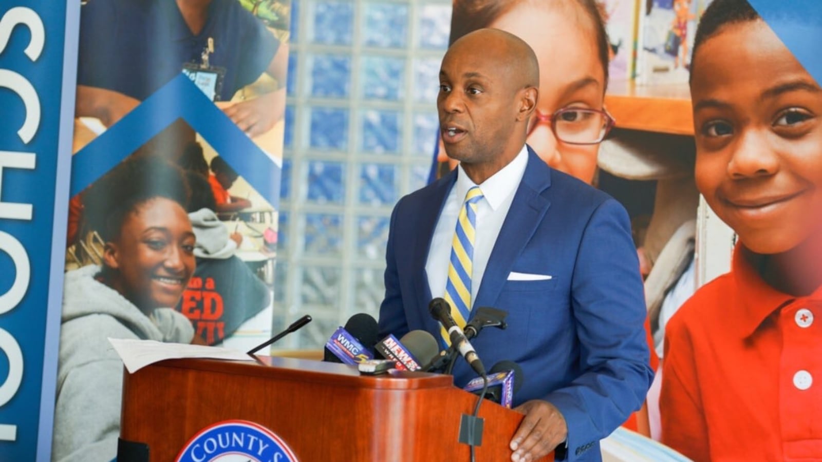 Superintendent Dorsey Hopson speaks at a back-to-school press conference for Shelby County Schools for the 2017-18 school year.