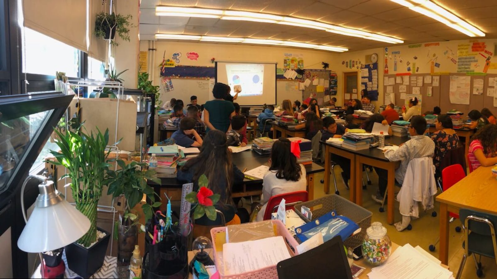 A classroom with 45 students at Grissom Elementary in Hegewisch