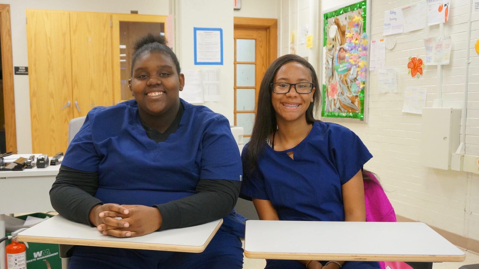 Antonia Dove, left, and Shireah Washington are seniors at Crispus Attucks High School.
