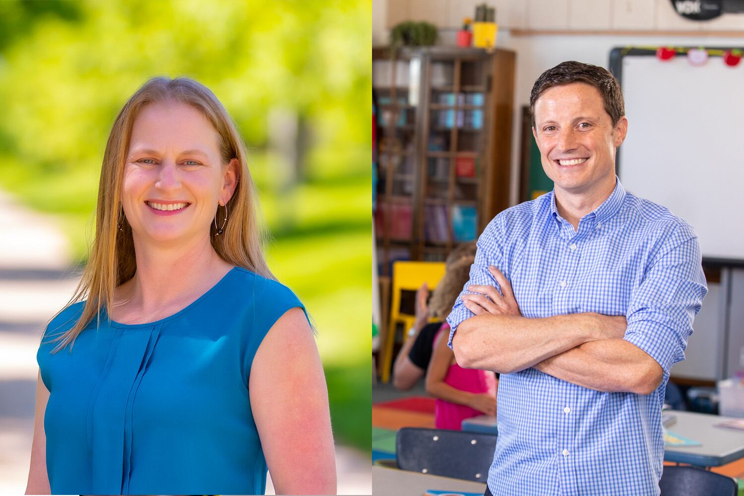 Headshots of the candidates, side by side