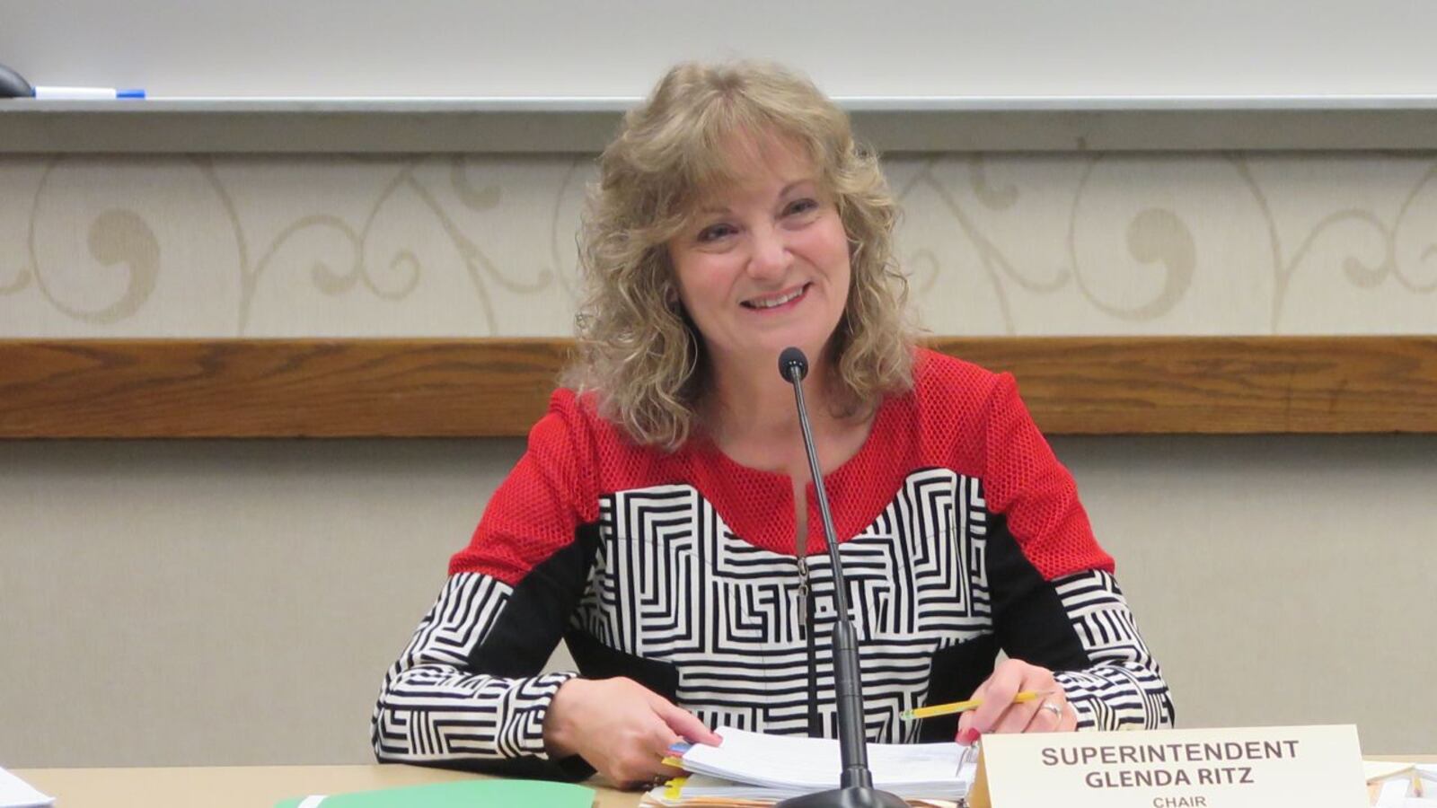 State Superintendent Glenda Ritz at a meeting of the Indiana State Board of Education earlier this month.