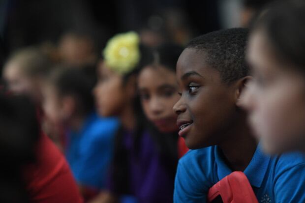 A student at Ashley Elementary School in Denver.
