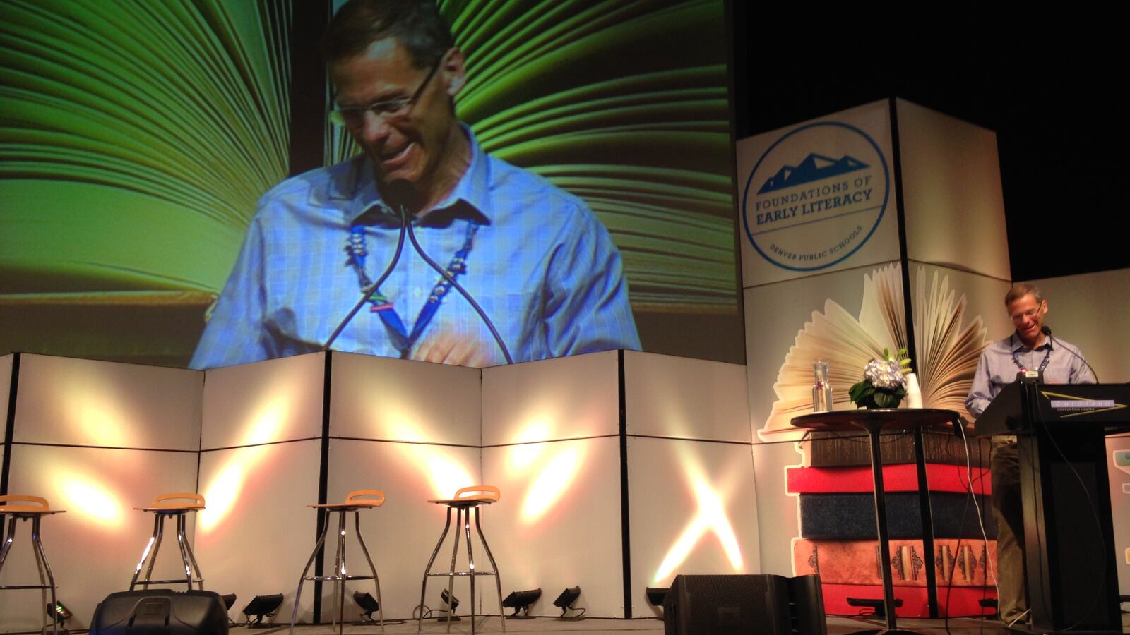 Denver Superintendent Tom Boasberg addresses teachers at an early literacy training session.