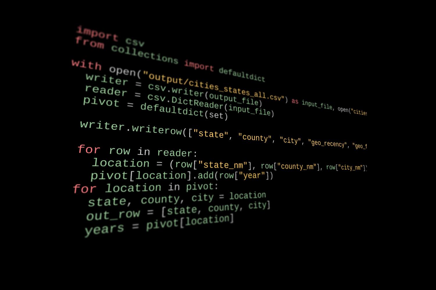 Python code on a black background.