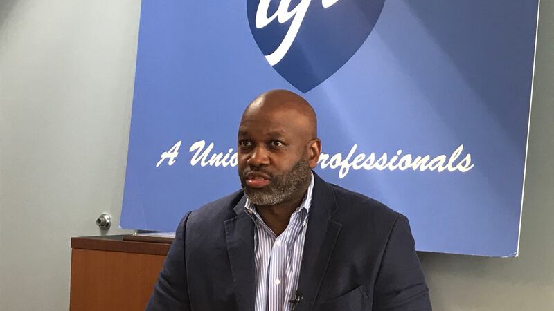 Terrence Martin, president of the Detroit Federation of Teachers, speaks during a media briefing Friday, May 24.