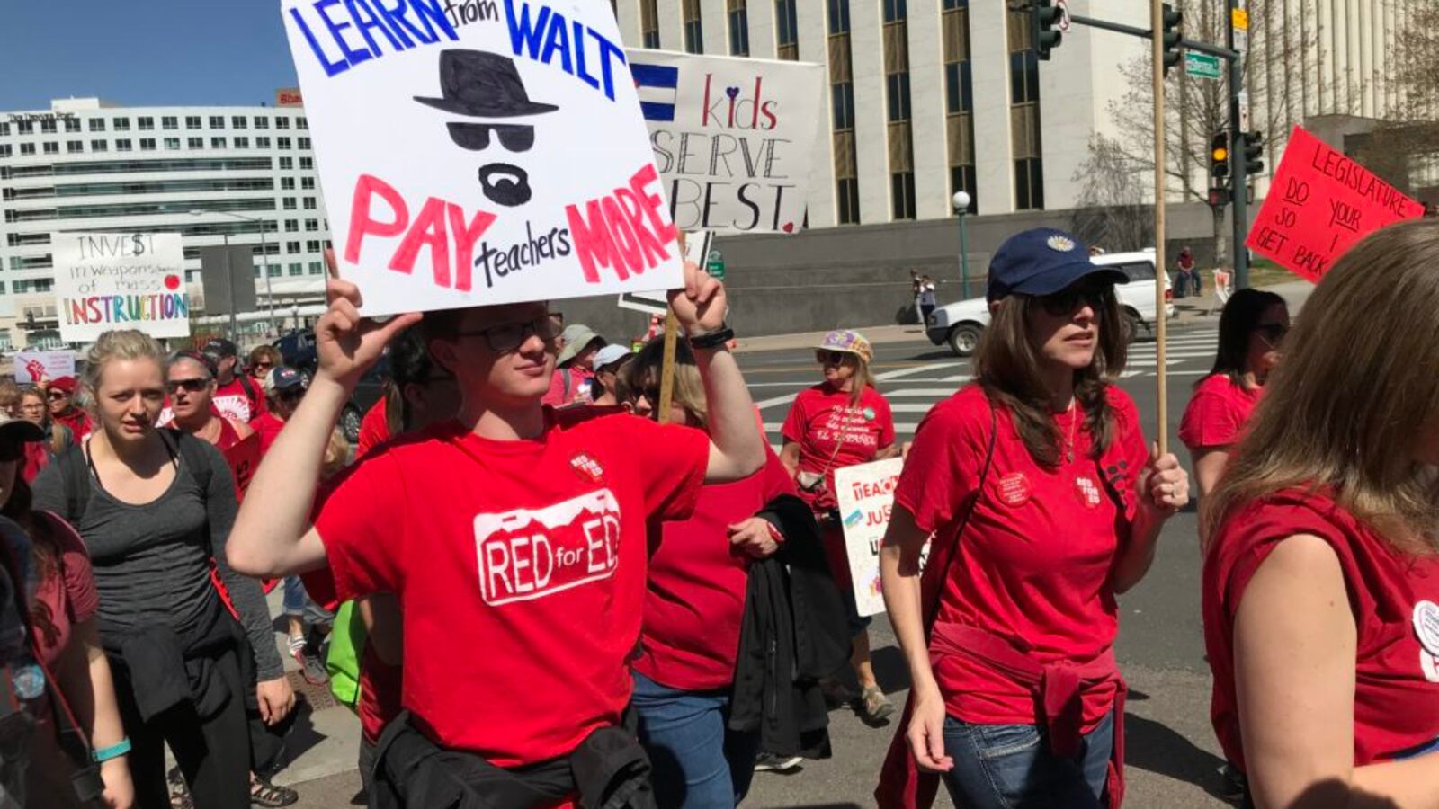 Colorado teachers rallied for more education funding on April 27, 2018.