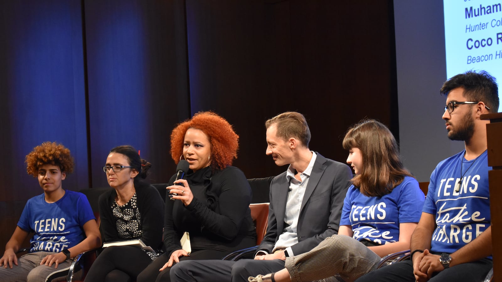 Students at a Teens Take Charge forum with Nikole Hannah-Jones
