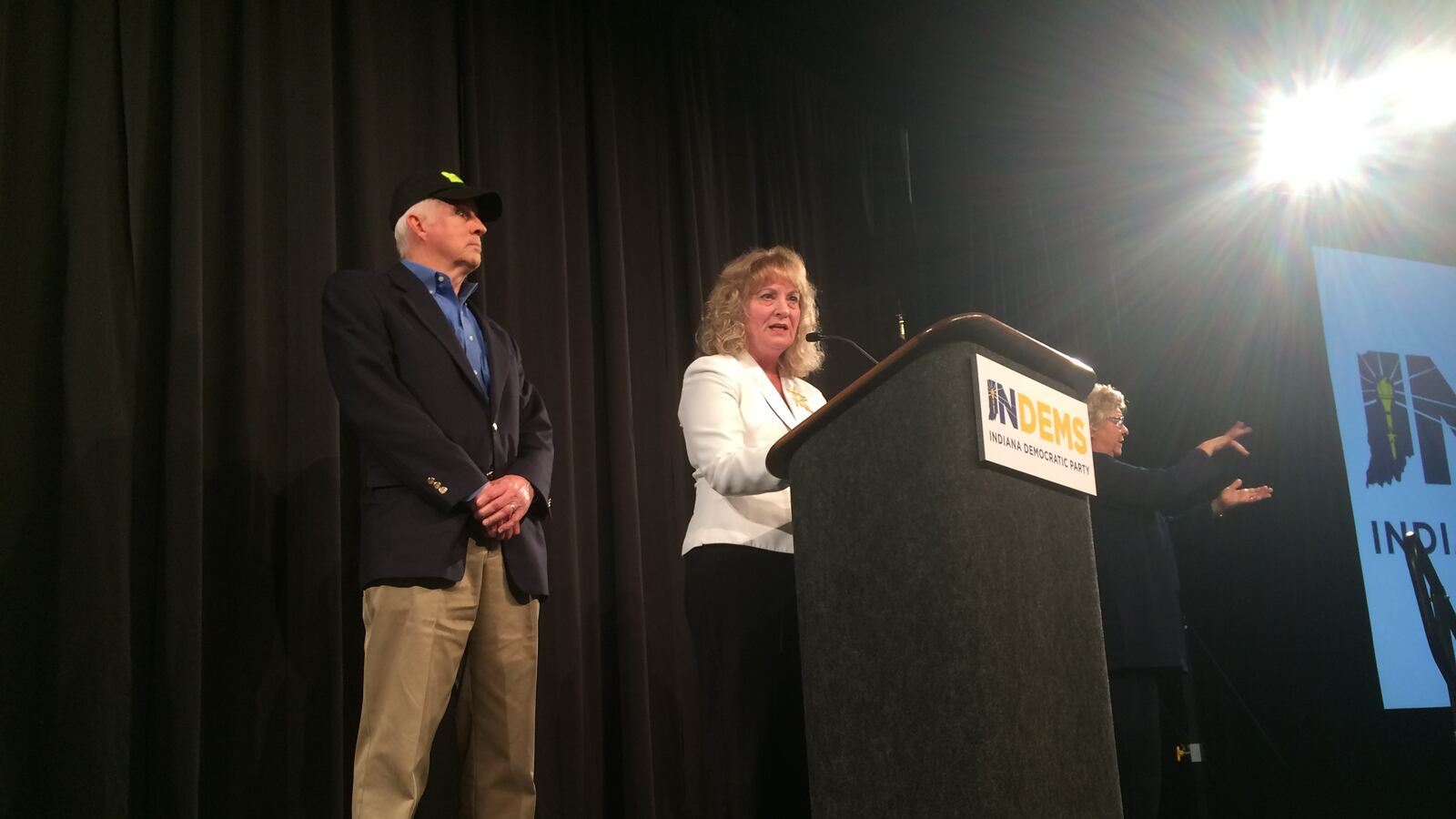 Glenda Ritz address Democrat supporters as she concedes the race for Indiana superintendent on Tuesday night.