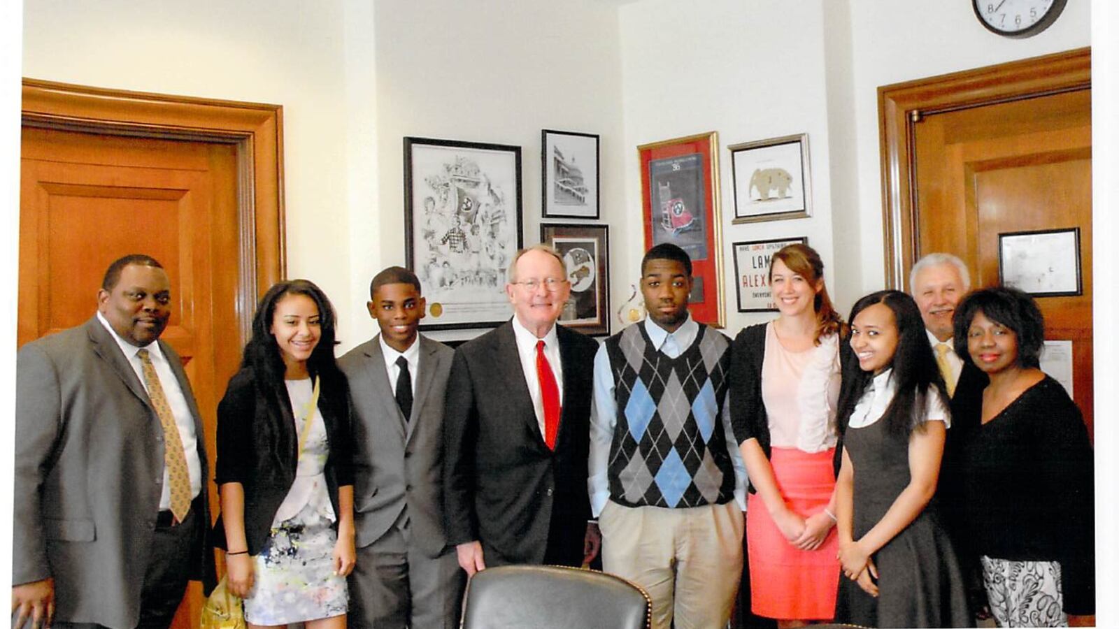 Shelby Debate Society students visit with Sen. Lamar Alexander at the 2013 Urban Debate National Championship Tournament In Washington, D.C.