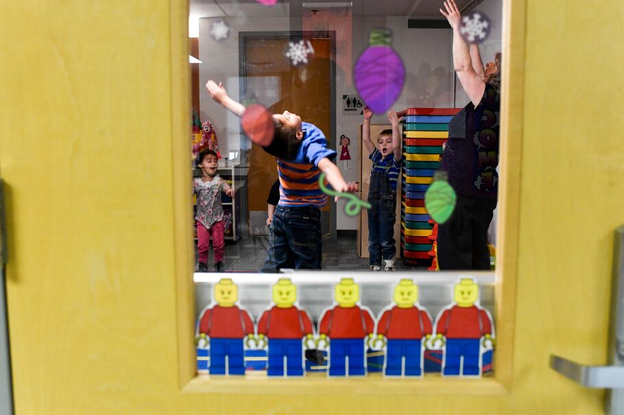 WESTON, CO - DECEMBER 17: Pre-K students workout with director Kathy Ritz at Primero school on Monday, December 17, 2018.