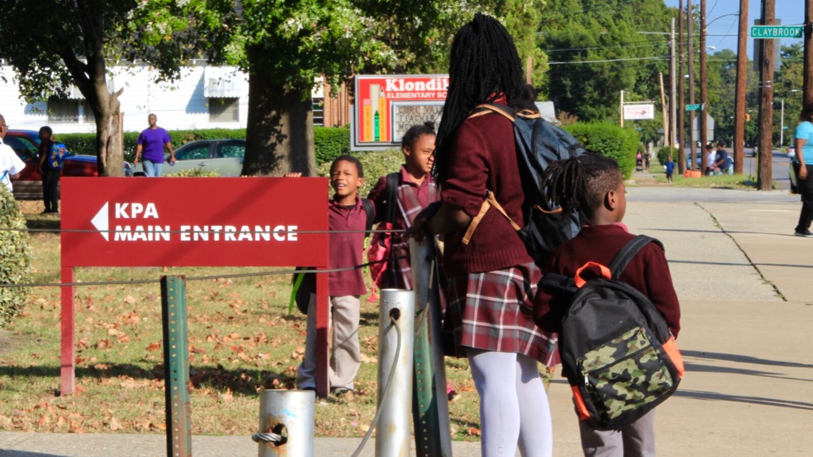 Students leave Klondike Preparatory Academy Elementary in December. The state-run charter school in North Memphis will close this month at the end of the school year.