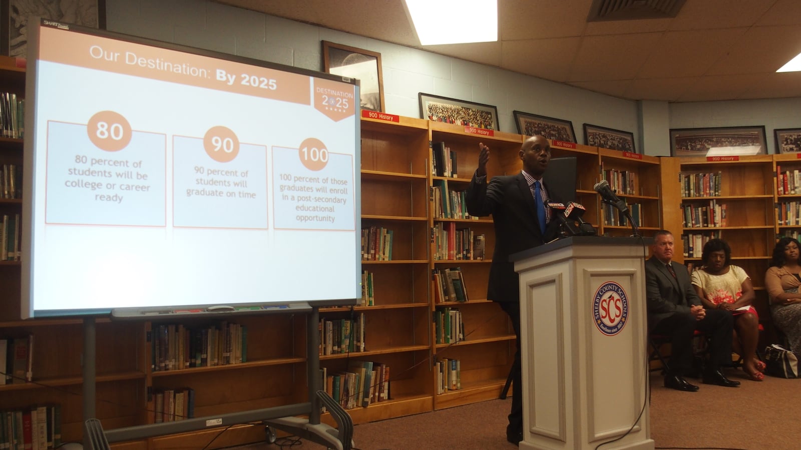 Shelby County Superintendent Dorsey Hopson announces the district's 2015 test results at a July news conference at Raleigh-Egypt High School in Memphis. Next year, results won't be released until the fall.