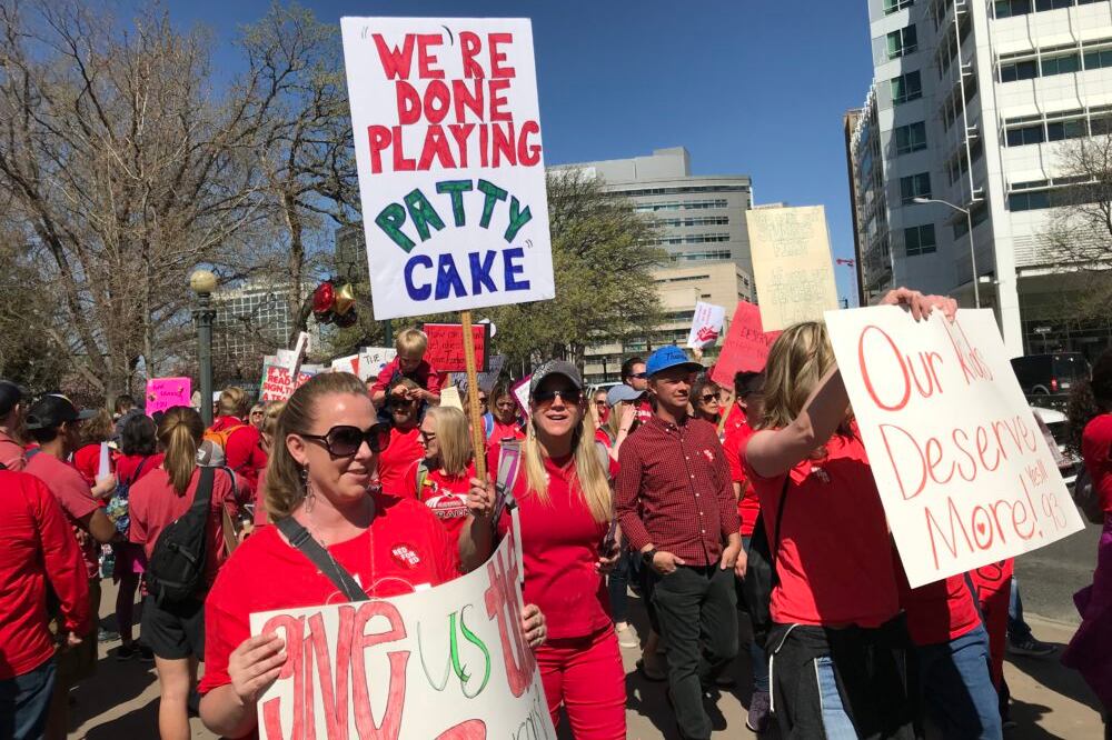 Colorado teachers rallied for more education funding on April 27, 2018.