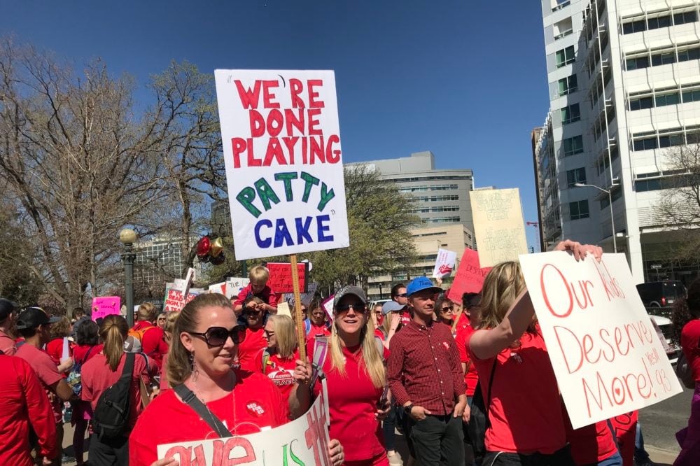Colorado teachers rallied for more education funding on April 27, 2018.