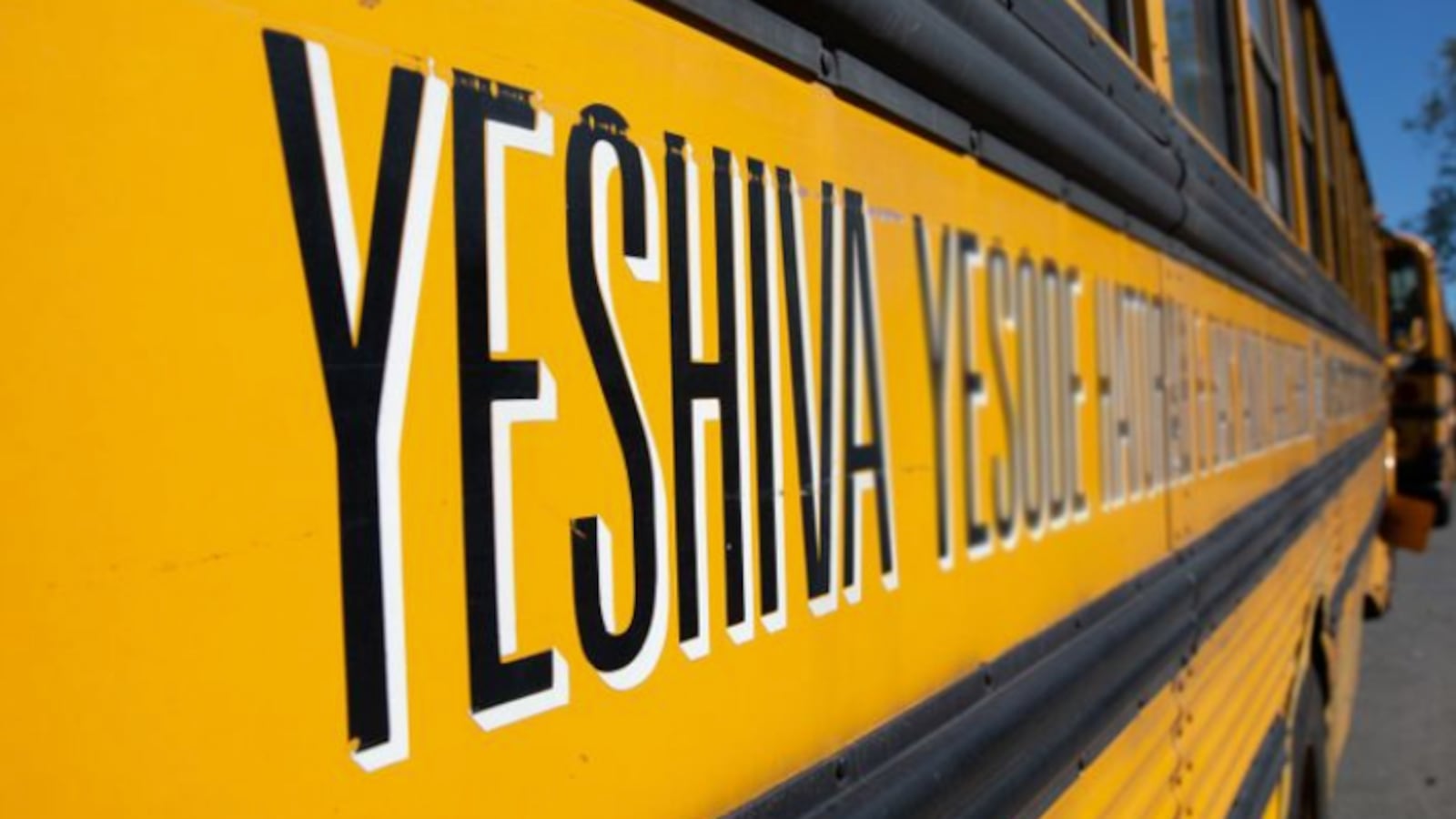 A yeshiva school bus parked in South Williamsburg, May 21, 2019.