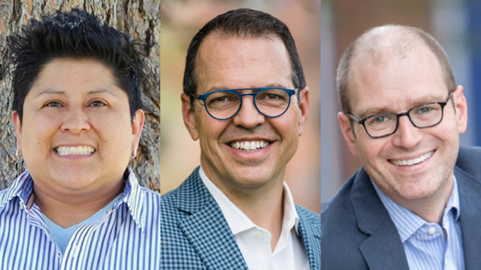 Julie Bañuelos, Tony Curcio, and Brad Laurvick are running to represent District 5 on the Denver school board.