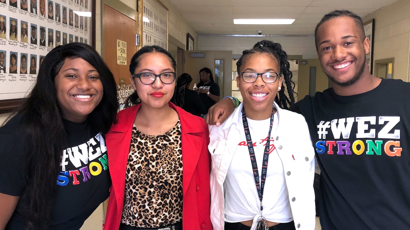 Whitehaven High School students from left, Kanah Myers, Angeles Rosales, Se'Quoia Allmond, and Keith Newsum.