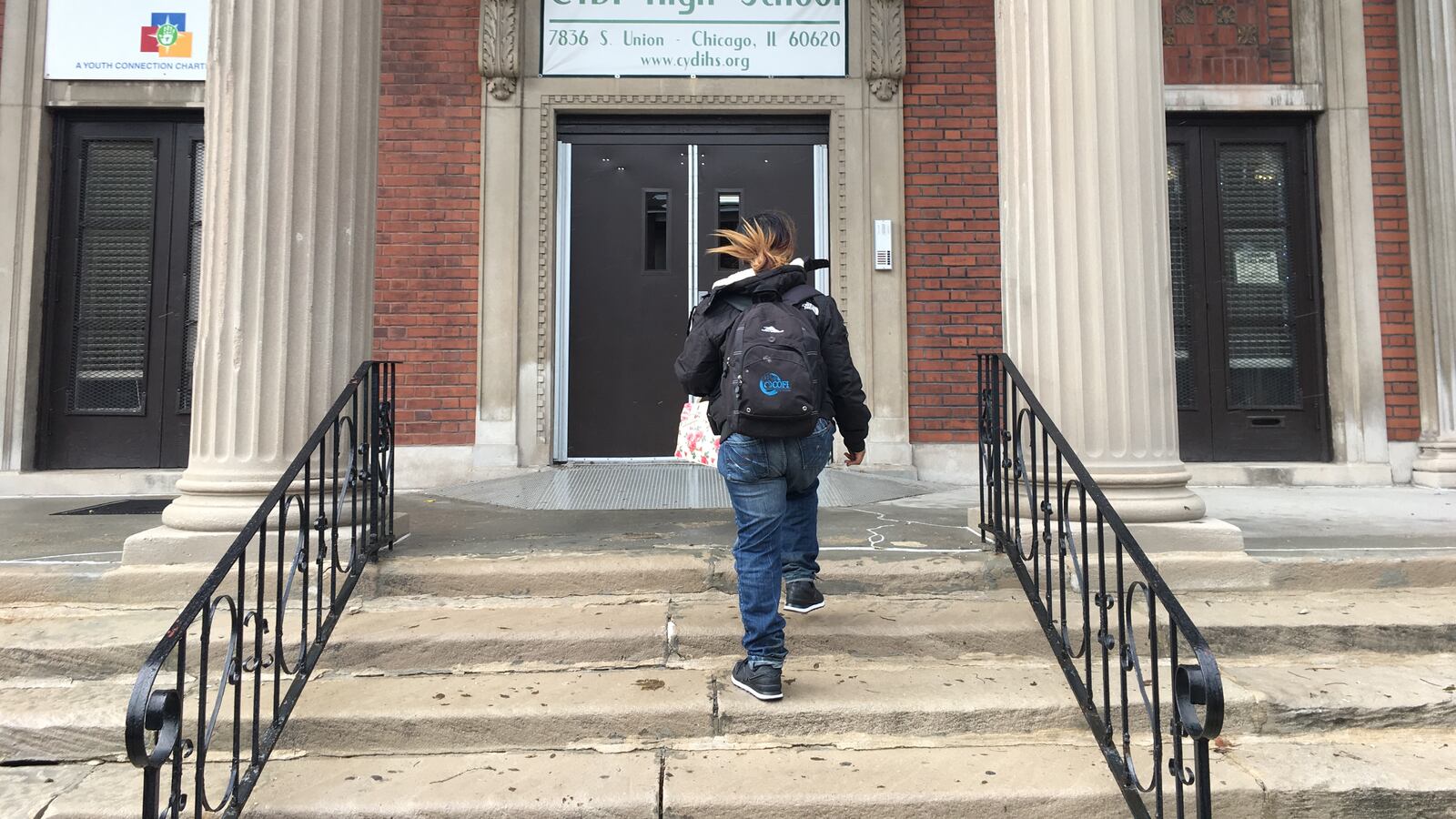 A story about a 16-year-old student struggling to read was one of our most-read stories of the year. Here his aunt, Katrina Falkner, heads into his high school for a meeting with the special education team.