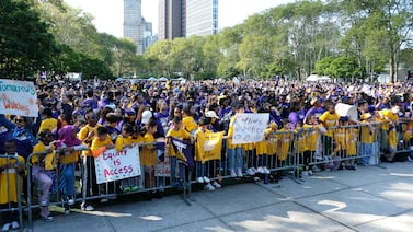 Parents speak out about school choice, funding, and mayoral race at charter school march in Brooklyn