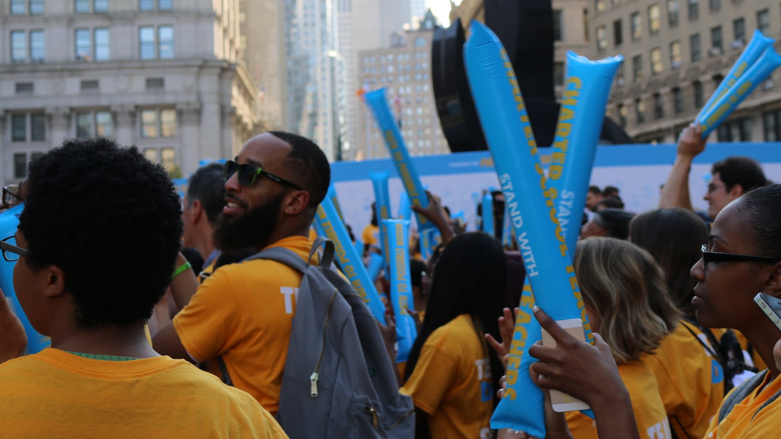 Charter school teachers, principals and staff at a rally organized by Families for Excellent Schools.