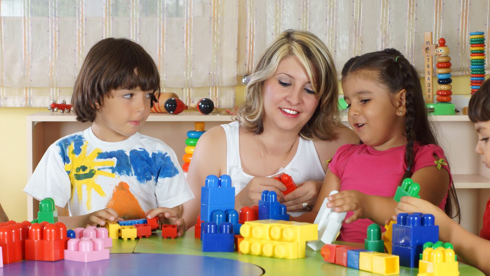 Preschool children doing activities.