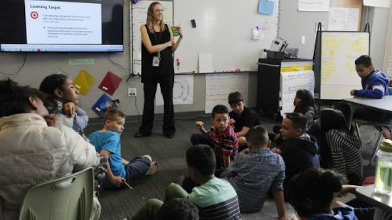 A classroom at the Edna and John W. Mosley P-8 in Aurora. (Photo by Anya Semenoff, The Denver Post)
