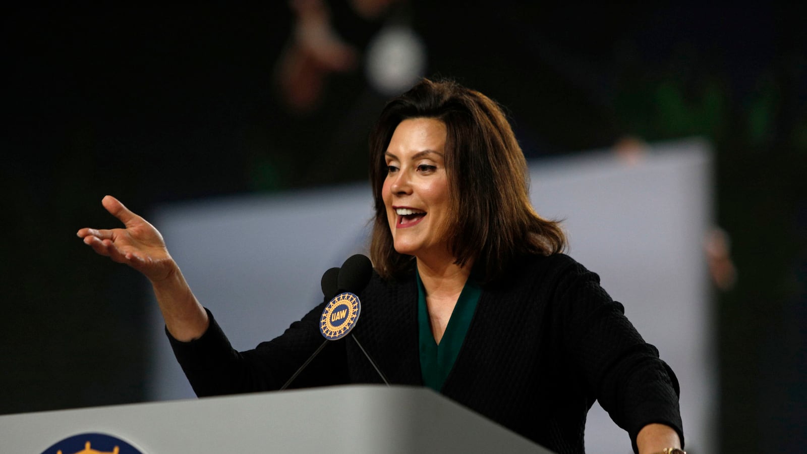 Gretchen Whitmer addressed the 37th United Auto Workers Constitutional Convention in June at Cobo Center in Detroit.