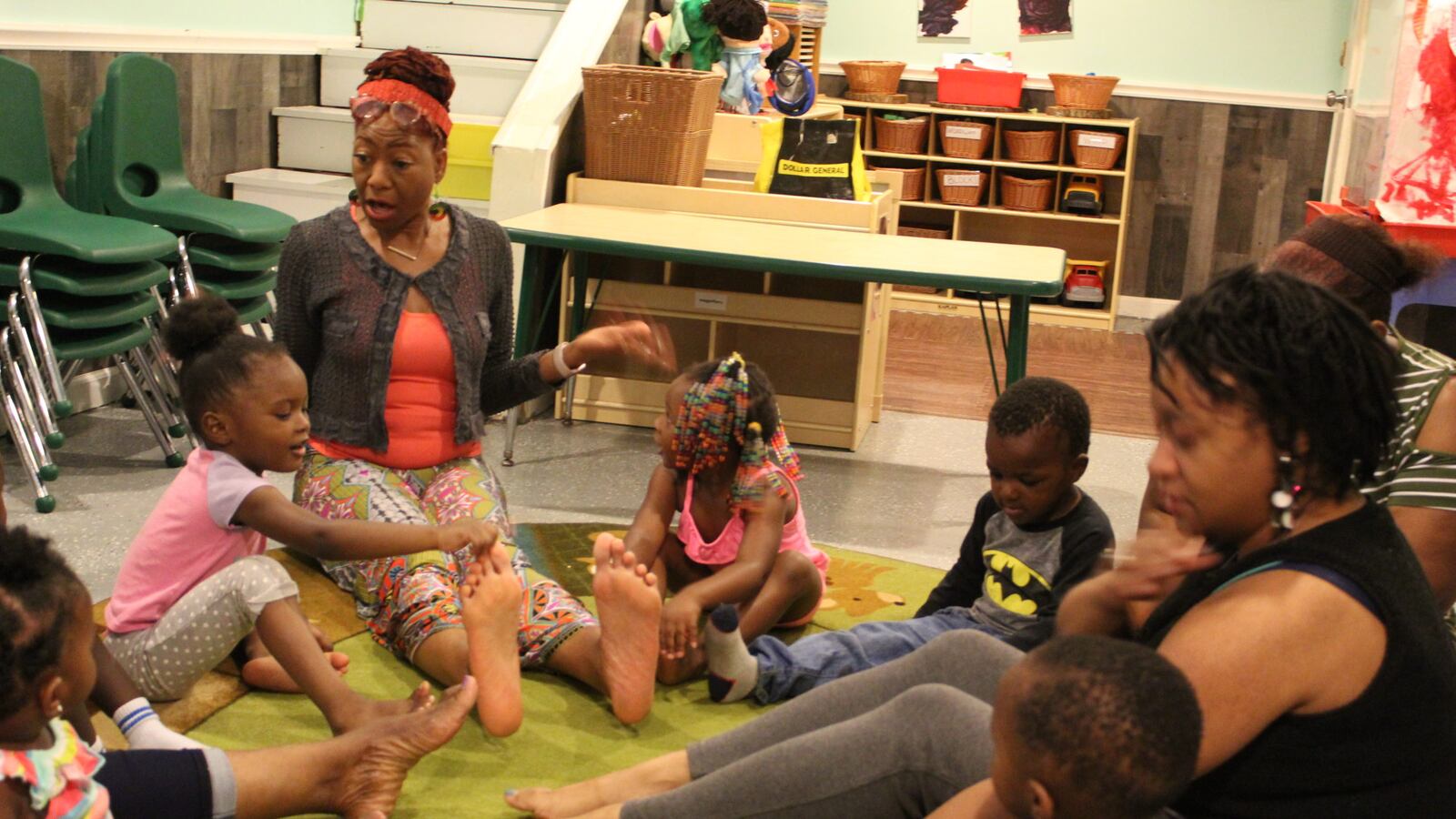 Dance class at Jill's Creative Learning, a home-based child care center in Detroit.