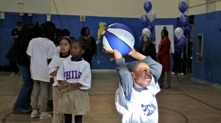 Sixers join push to accentuate the positive at Philly school