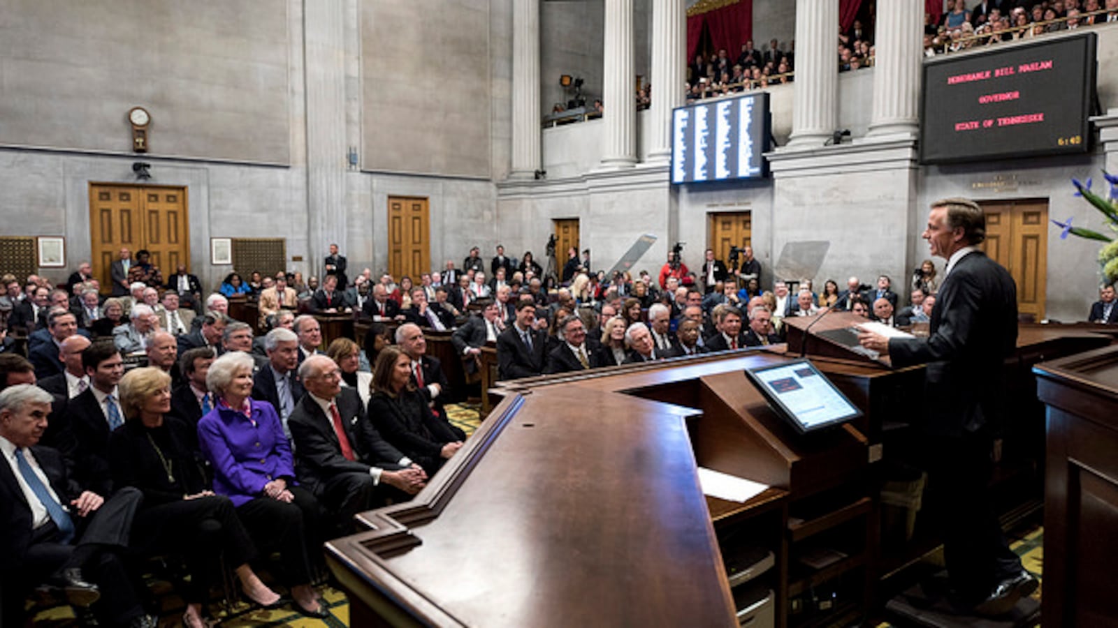 Gov. Bill Haslam delivers his 2016 State of the State address in February, including his proposal to increase funding for K-12 education for the 2016-17 year.