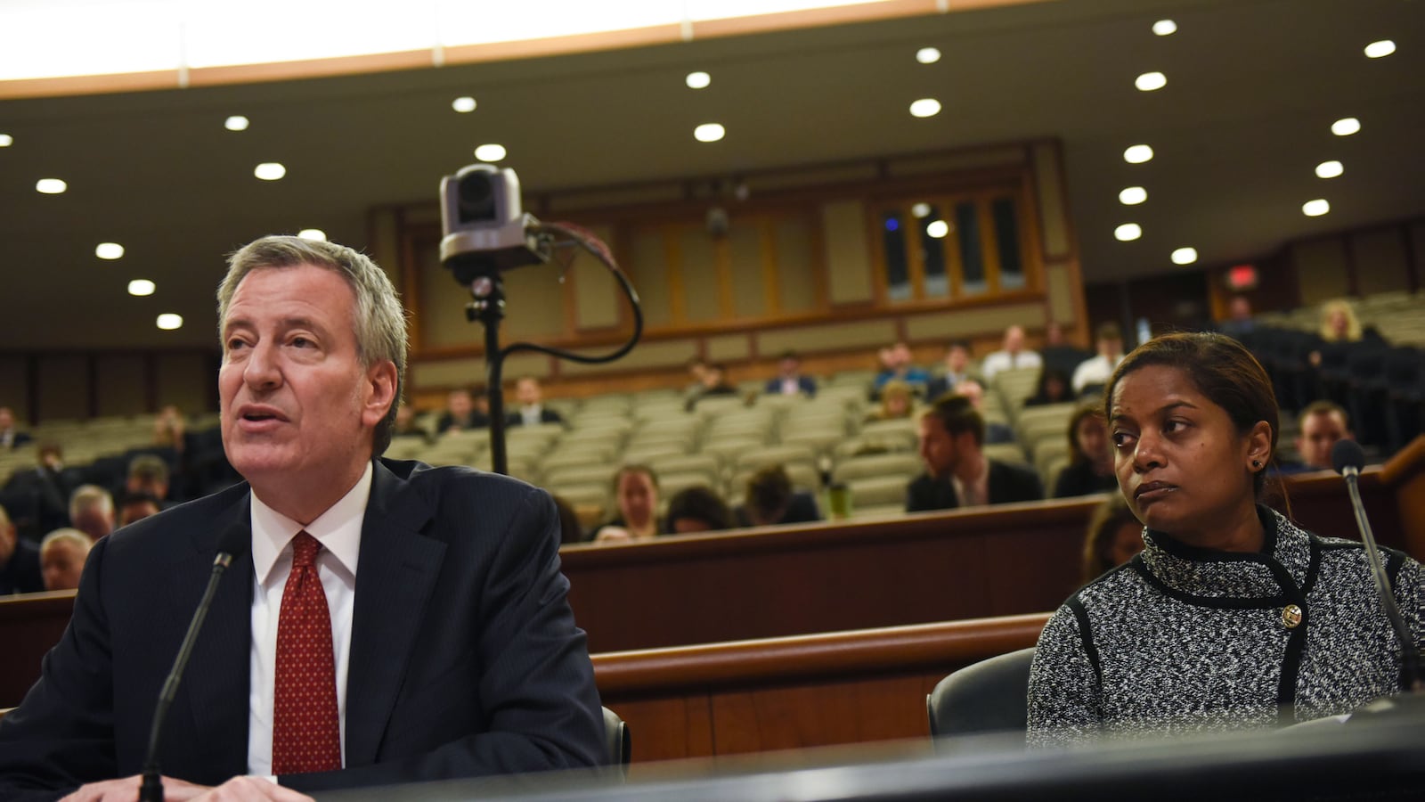 Mayor Bill de Blasio testified in Albany.