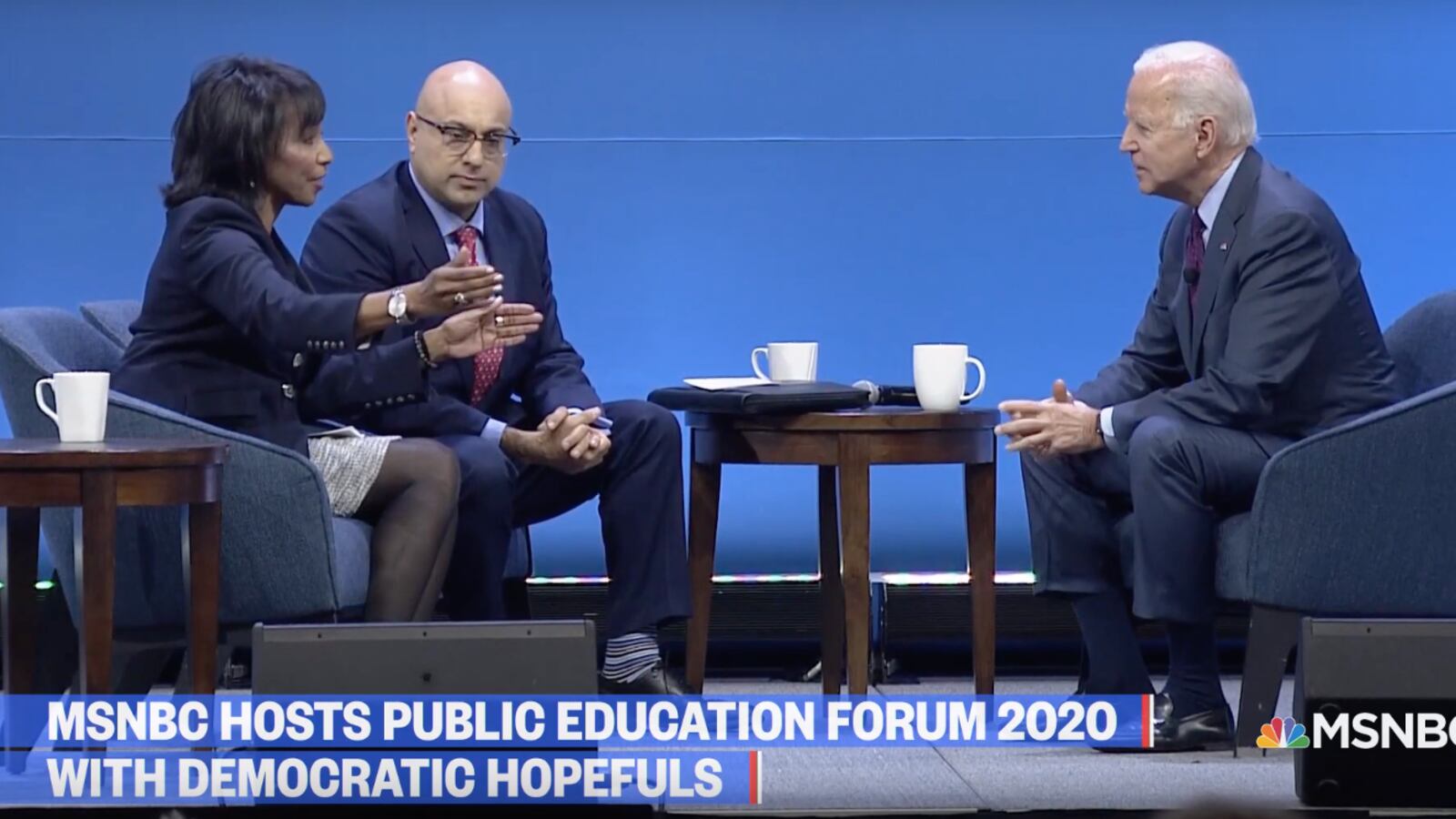 Former Vice President Joe Biden at the MSNBC-sponsored Public Education Forum in Pittsburgh.