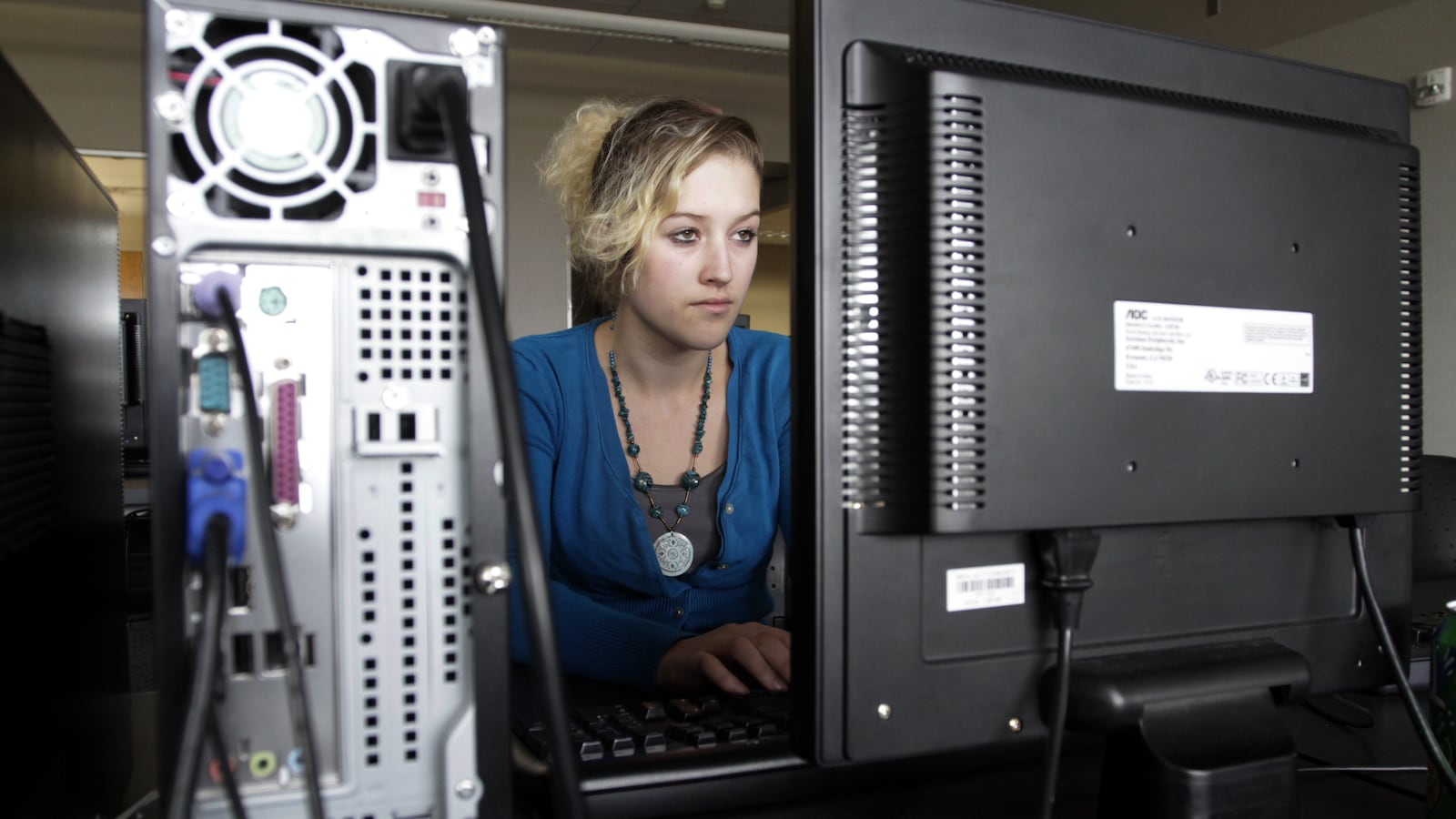 Student working on a computer <em>EdNews </em> file photo