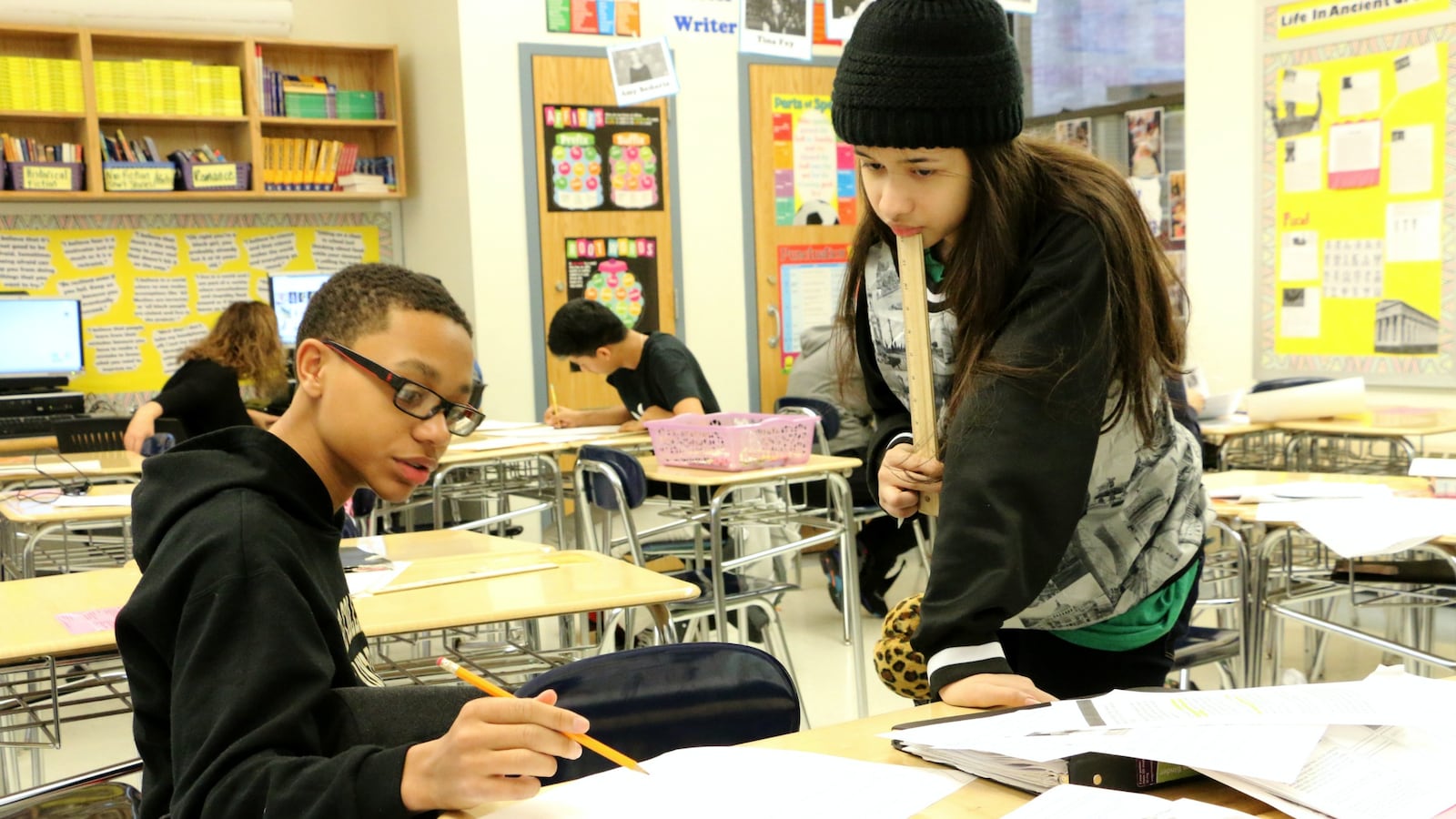 Students at Richard R. Green High School of Teaching in Manhattan in 2016.