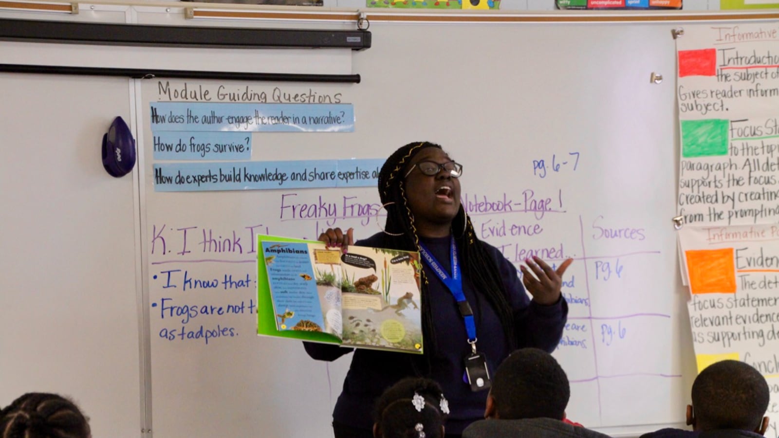 Epiphany Henry reads aloud to her Memphis Scholars classroom.