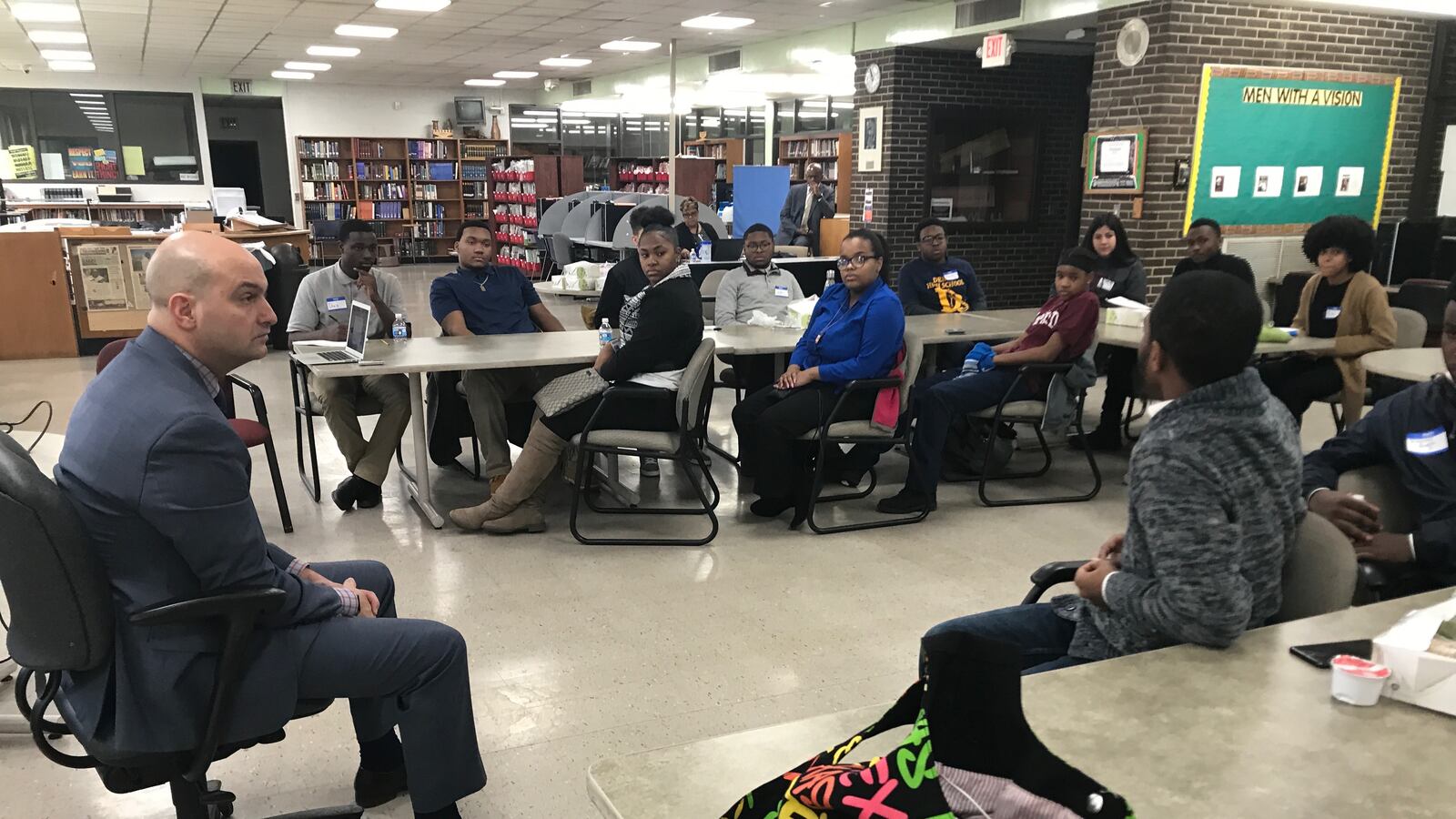 Detroit schools superintendent Nikolai Vitti met with student leaders about their plans to participate Wednesday in a nationwide student walkout to protest gun violence.