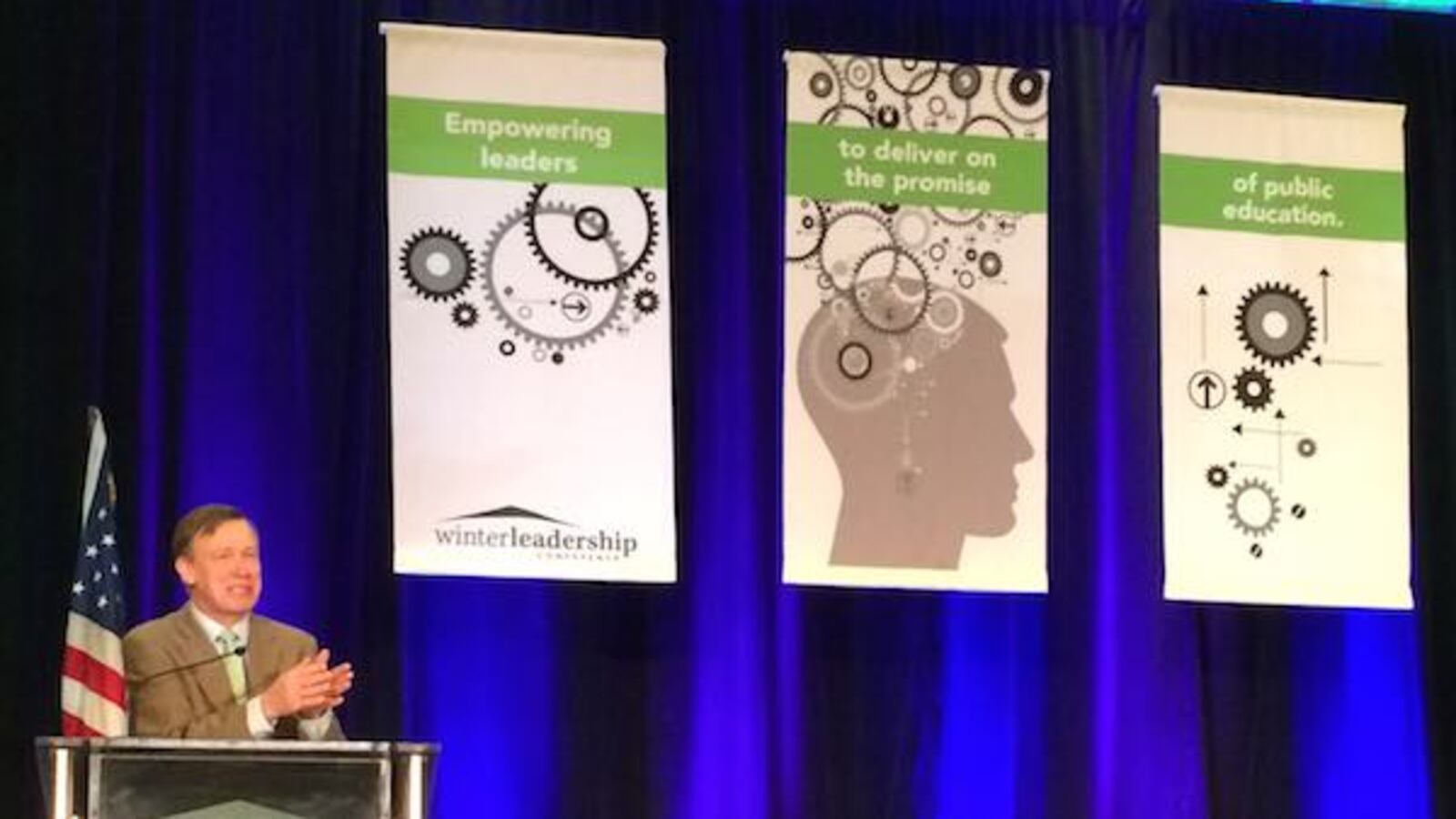 Gov. John Hickenlooper spoke to the CASE convention on Feb. 6.