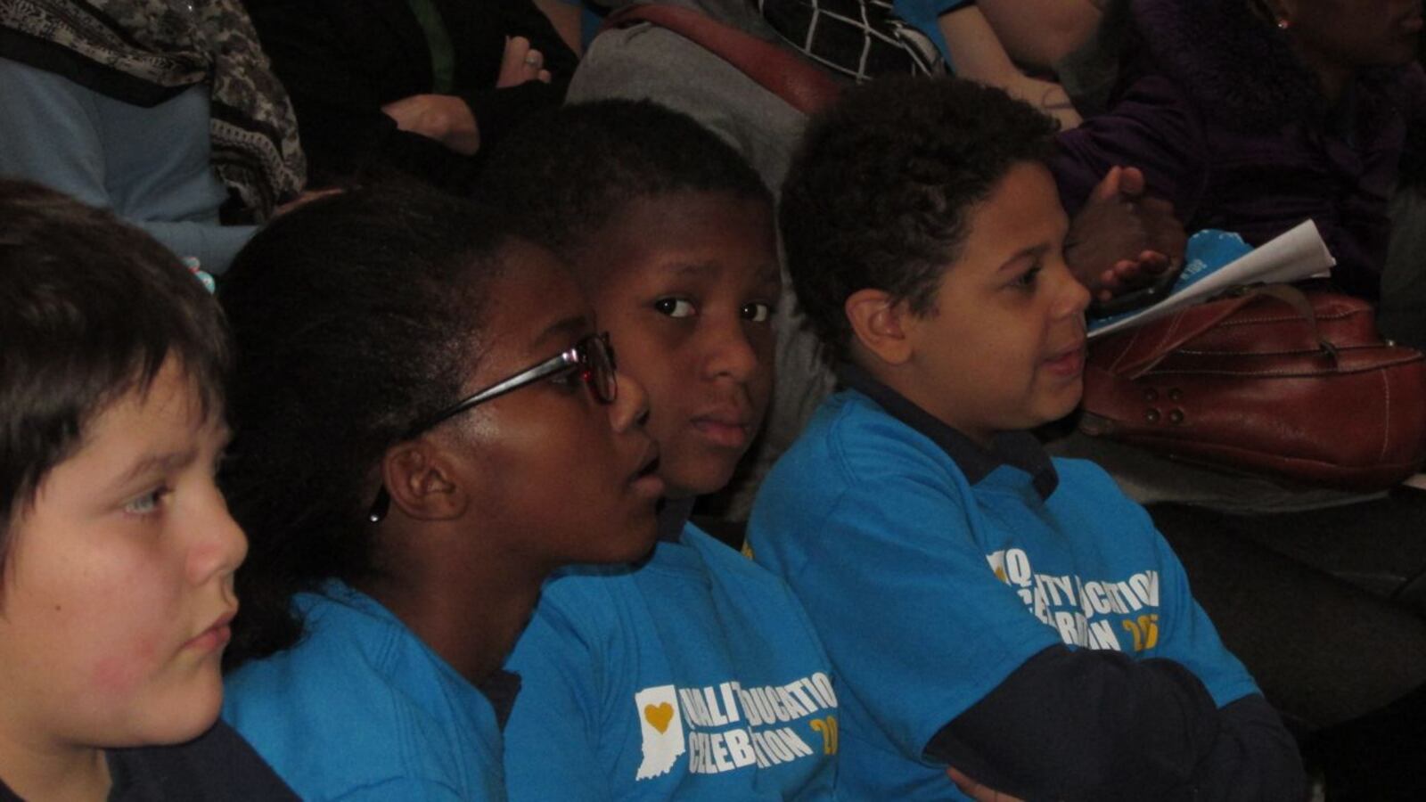 Students using vouchers and from charter schools attended a rally for school choice at the Statehouse in February.