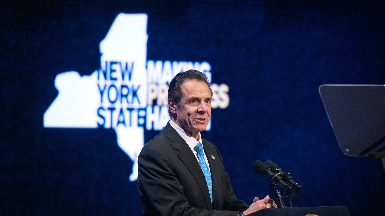 Andrew Cuomo delivers his 2020 State of the State Address in Albany.
