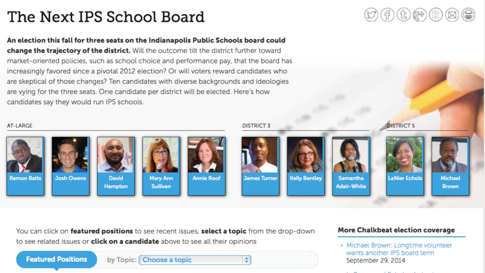 Chalkbeat's election tracker helped voters navigate their choices for IPS school board last fall.