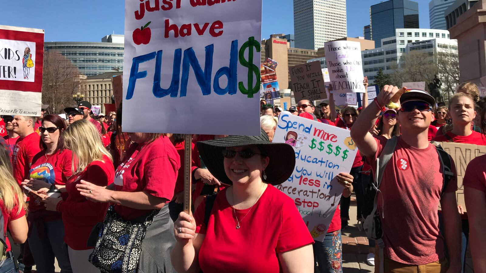 Colorado teachers rallied for more education funding on April 27, 2018.