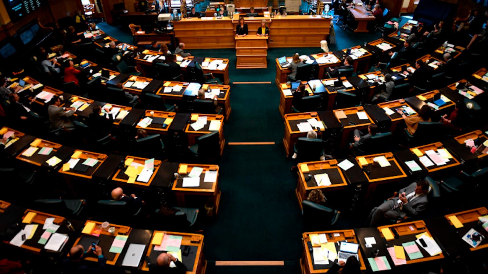 State Reps. Millie Hammer and Barbara McLachlan, both Democrats, speak during the 2017 special session. (Denver Post File photo)