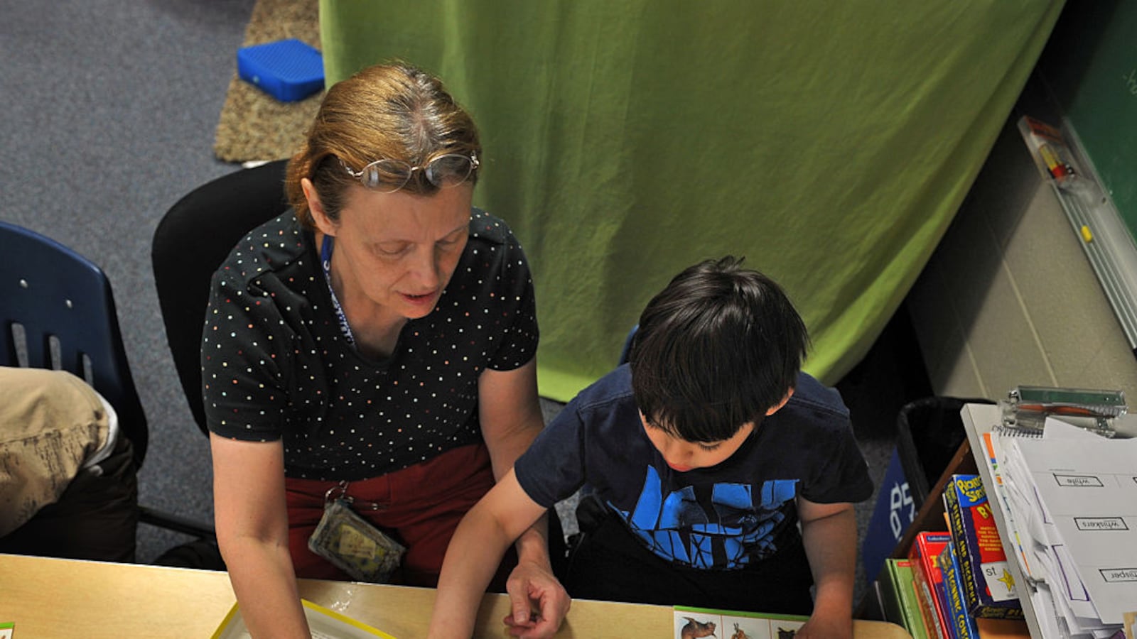 A classroom in Alexandria, Virginia where students with autism are using iPads as communication devices and also to work on social skills and conversation.