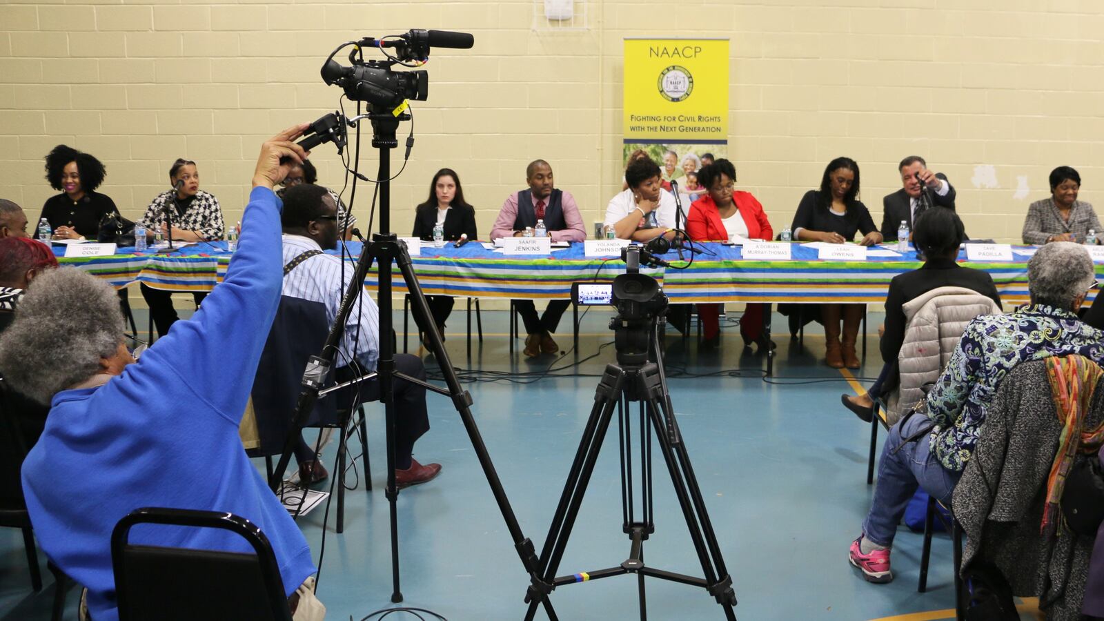 The candidates at a forum hosted by the Newark NAACP in March.