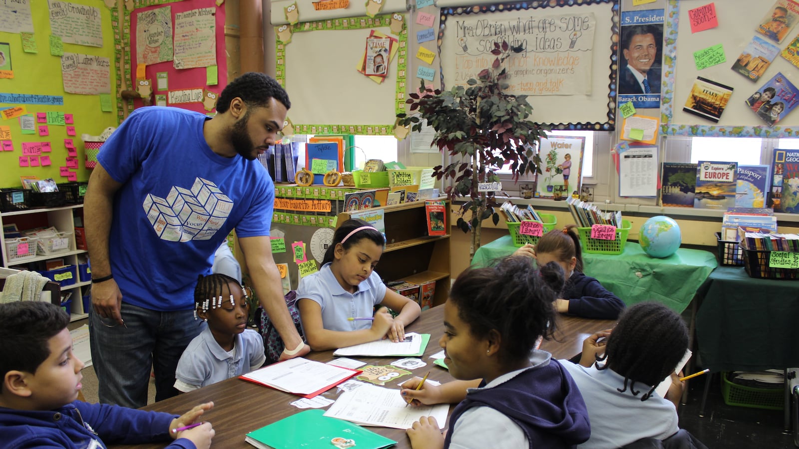 Students participate in after-school activities at the community school at P.S. 61 Francisco Oller in the Bronx.