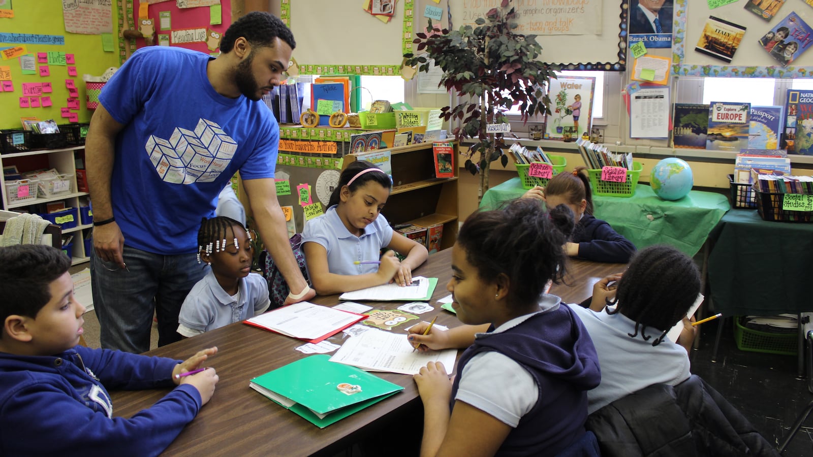 Students participate in after-school activities at the community school at P.S. 61 Francisco Oller in the Bronx.