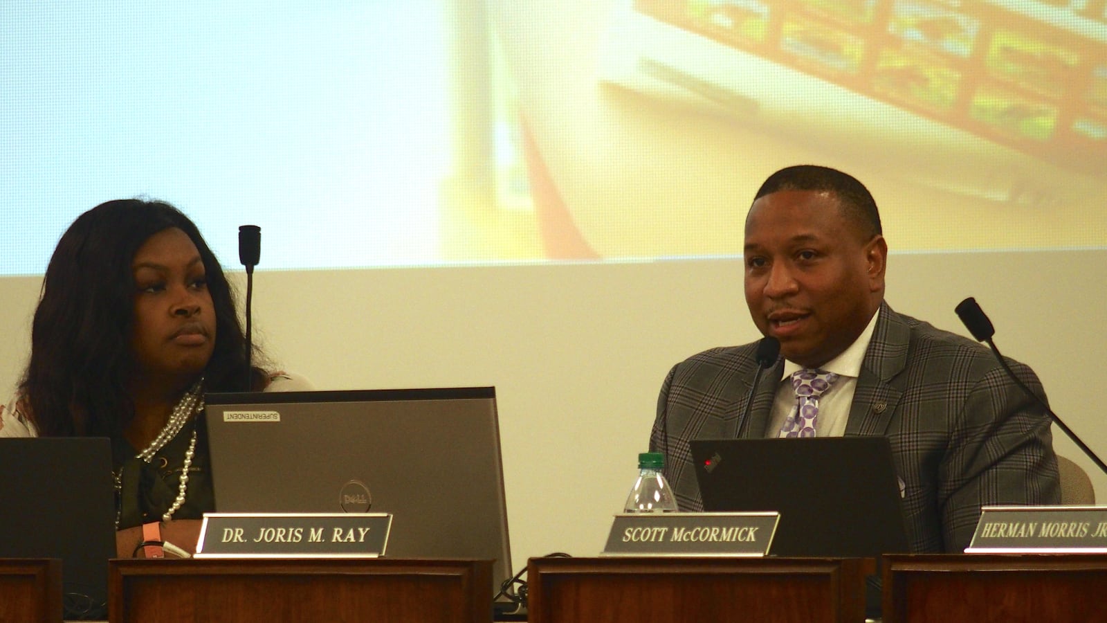 Interim superintendent Joris Ray responds to the flood of support at Wednesday’s school board meeting.