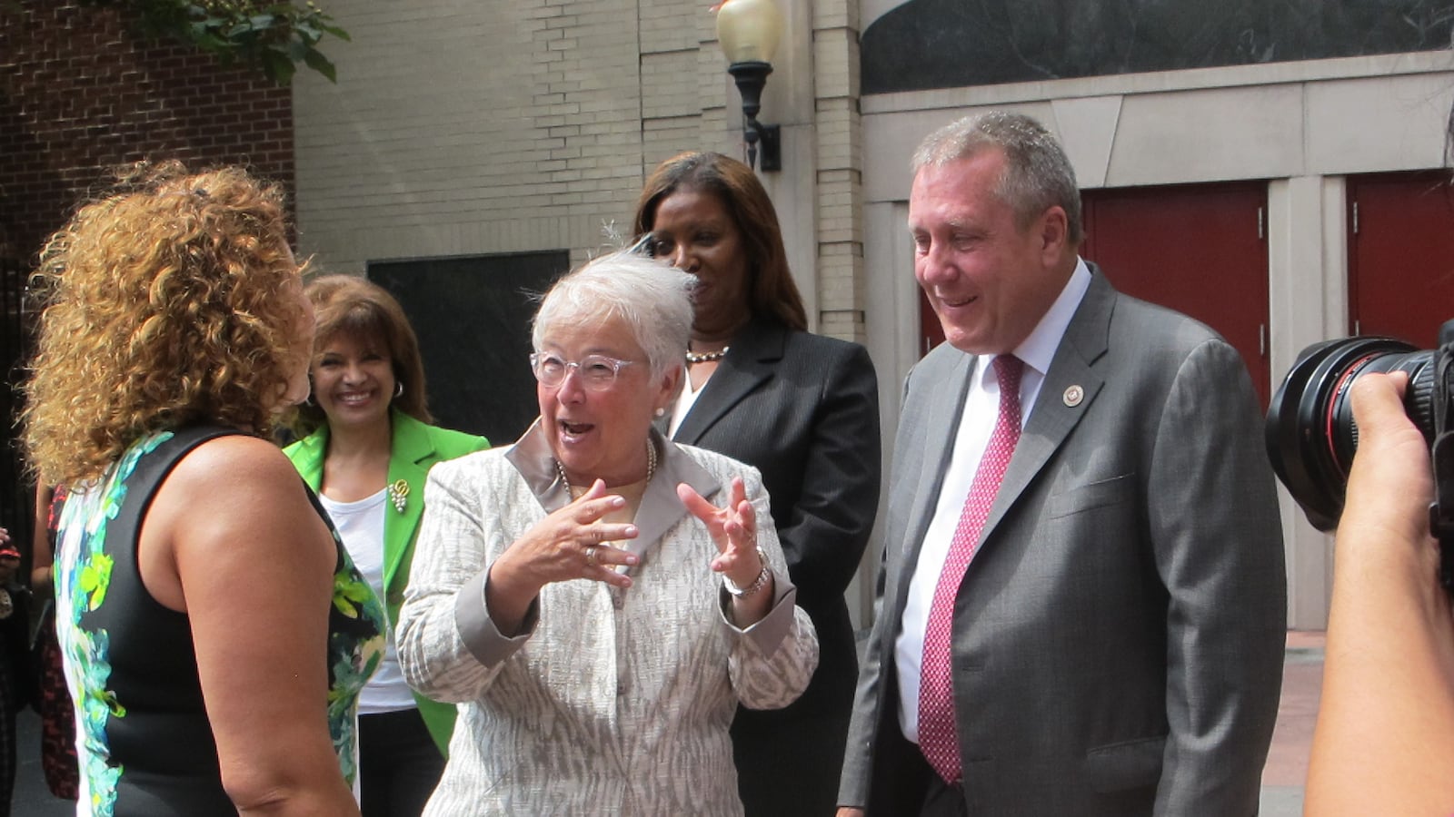 Chancellor Carmen Fariña and City Council education committee chair Daniel Dromm on Wednesday.