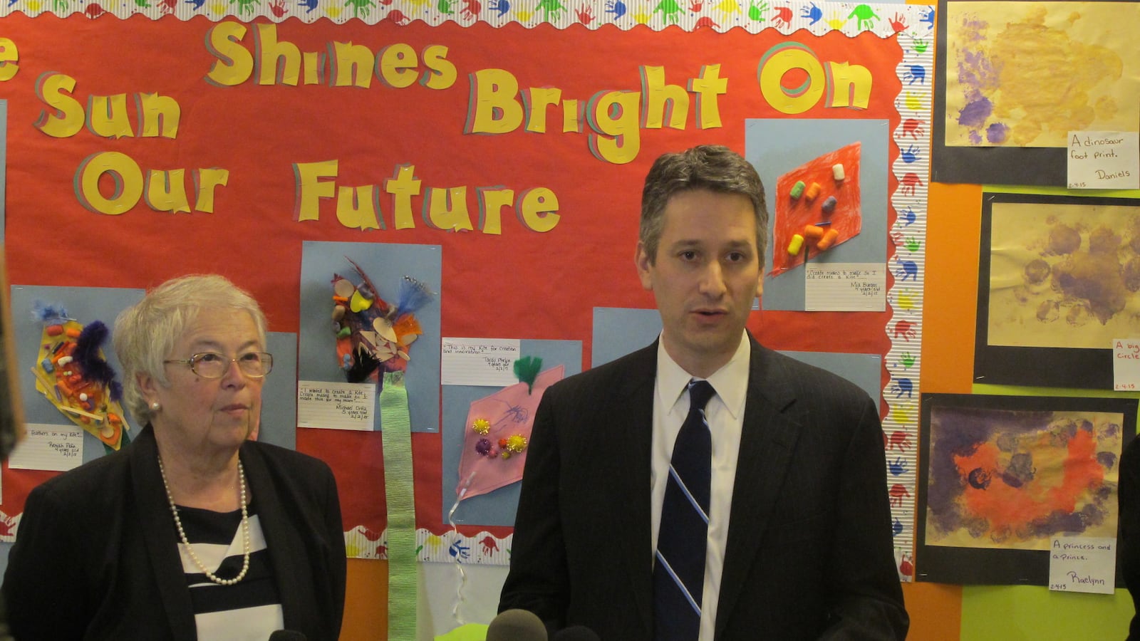 Josh Wallack with schools Chancellor Carmen Fariña